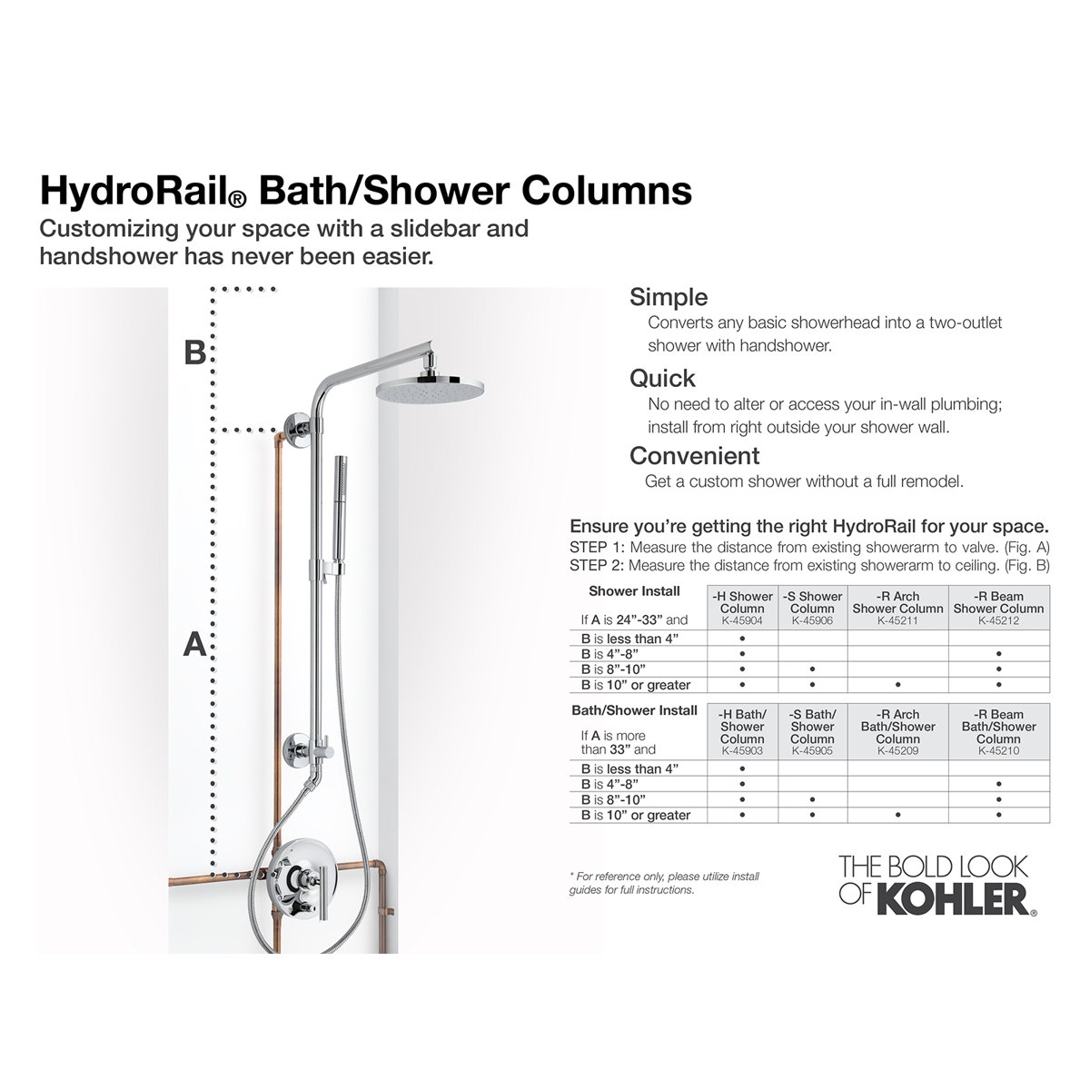 Kohler Hydrorail S Bath and Shower Column & Reviews Wayfair Canada